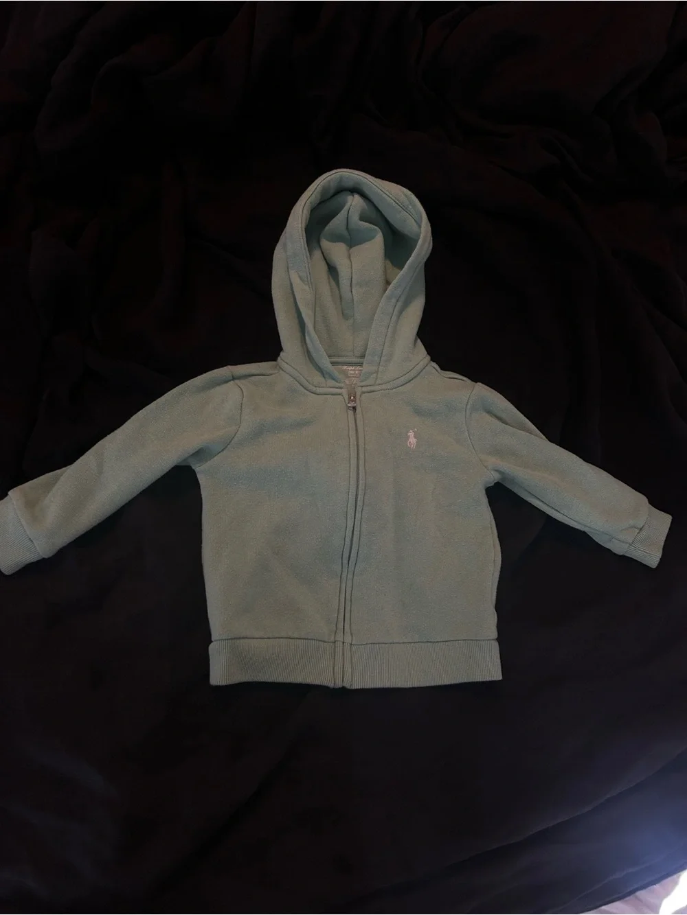 Ralph Lauren Mint Green Hooded Zip Sweatshirt for Kids